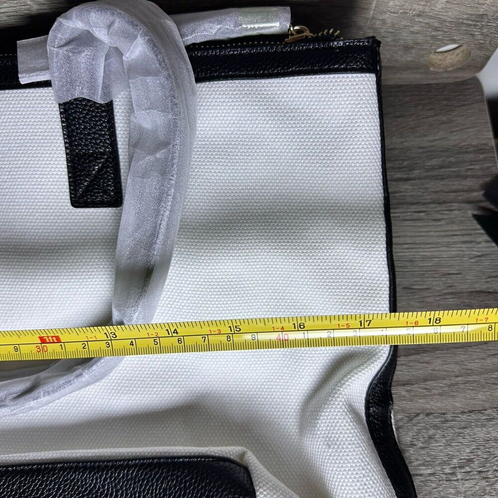 NEW Walter Baker Carly Tote Bag Day Tripper‎ Weekender Canvas White Black Travel - Picture 6 of 7